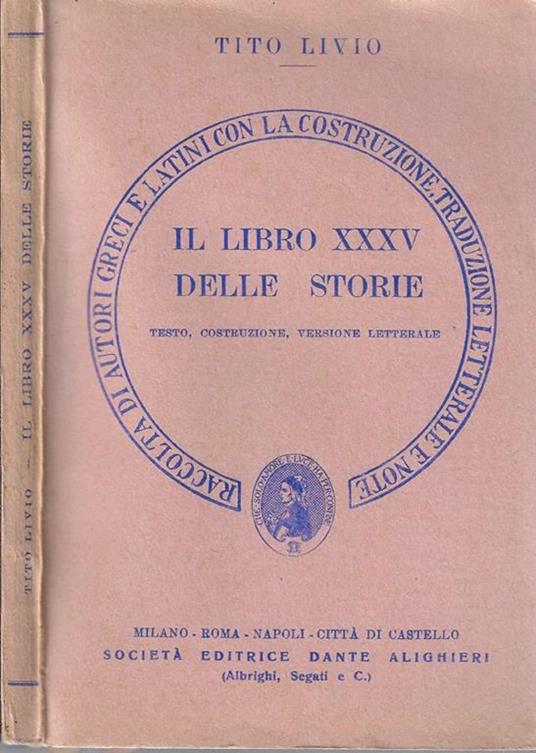 Il libro XXXV delle storie. Testo, costruzione, versione letterale - Tito Livio - copertina