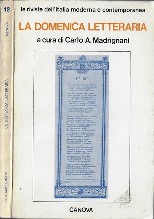 La domenica letteraria - Carlo A. Madrignani - copertina