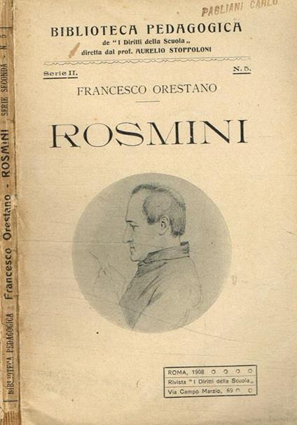 Rosmini - Francesco Orestano - copertina