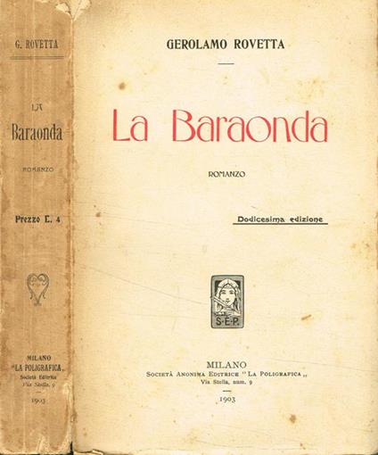 La baraonda - Gerolamo Rovetta - copertina