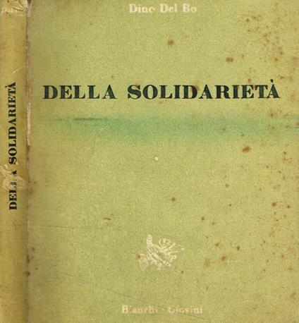 Della solidarietà - Dino Del Bo - copertina