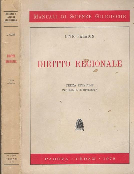 Diritto Regionale - Livio Paladin - copertina