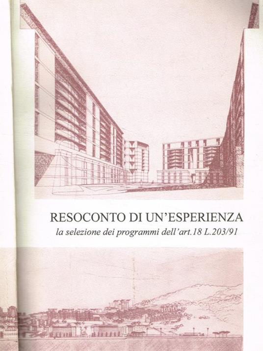 Resoconto di un'esperienza. La selezione dei programmi dell'art.18 L.203/91 - copertina