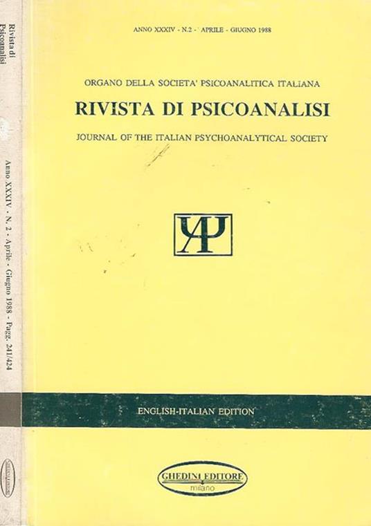 Rivista di Psicoanalisi Anno XXXIV - N. 2 - copertina