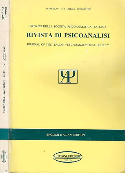 Rivista di Psicoanalisi Anno XXXV - N. 2 - copertina