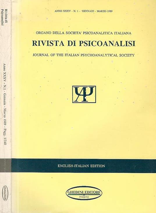 Rivista di Psicoanalisi Anno XXXV - N. 1 - copertina