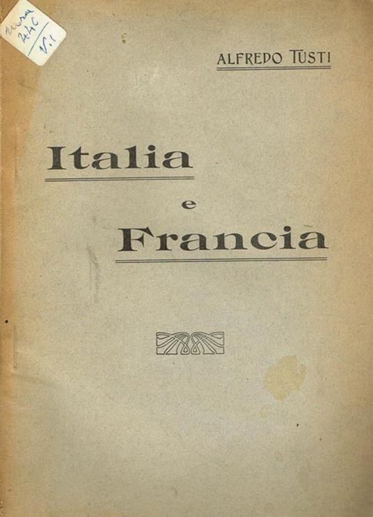 Italia e francia - Alfredo Tusti - copertina