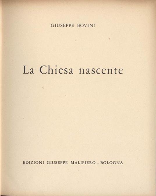 La chiesa nascente - Giuseppe Bovini - copertina