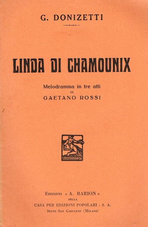 Linda di chamounIX - Gaetano Donizetti - copertina