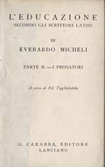 L' educazione secondo gli scrittori latini. Parte II-I prosatori