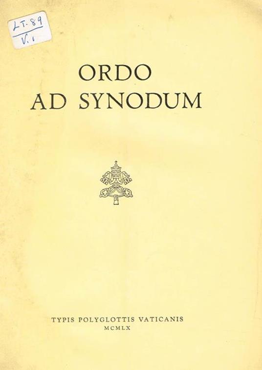 Ritus servandus de mandato ss.mi d.ni nostri ioannis papae XXIII in celebratione i° synodi urbis - Giovanni XXIII - copertina