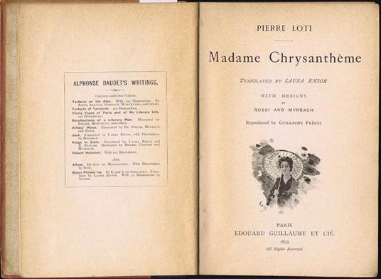 Madame Chrysanthéme - Pierre Loti - copertina