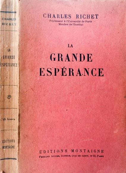 La grande espérance - Charles Richet - copertina