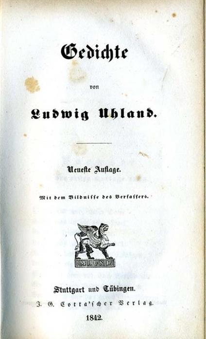 Gedichte - Ludwig Uhland - copertina