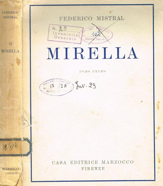 Mirella Tomo Primo - Frédéric Mistral - copertina