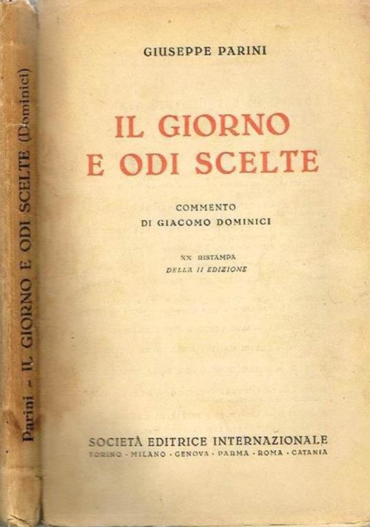 Il giorno e odi scelte. con il dialogo della nobiltà - Giuseppe Parini - copertina