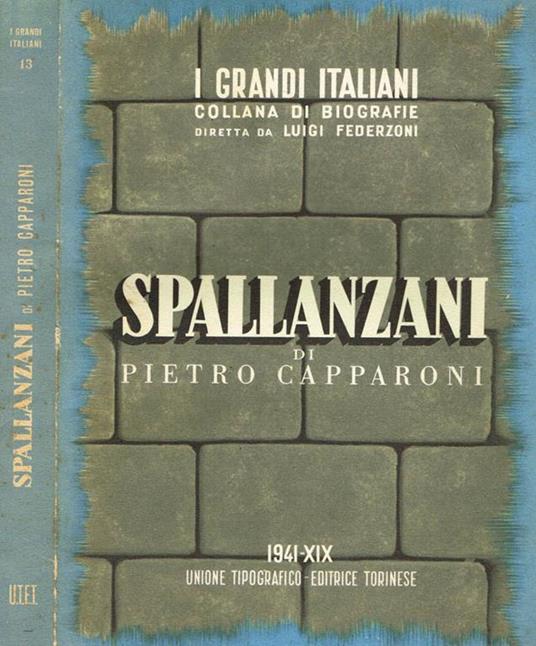 Spallanzani - Pietro Capparoni - copertina
