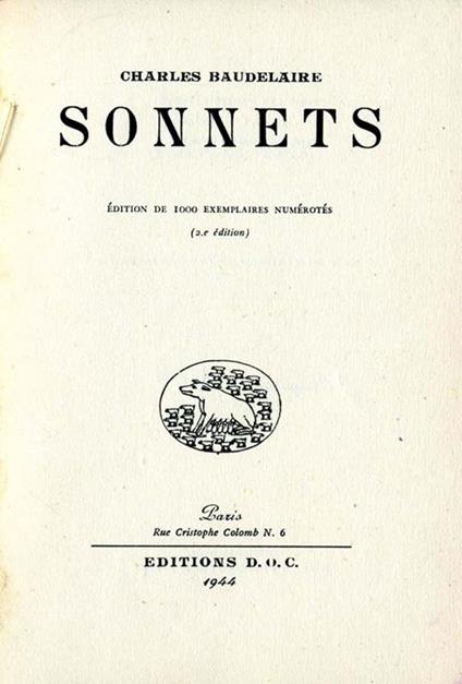 Sonnets - Charles Baudelaire - copertina