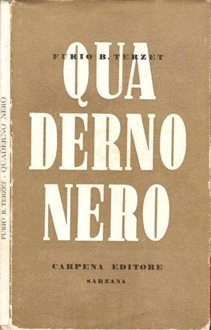 Quaderno nero - Furio B. Terzet - copertina