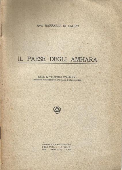 Il Paese degli Amhara - Raffaele Di Lauro - copertina