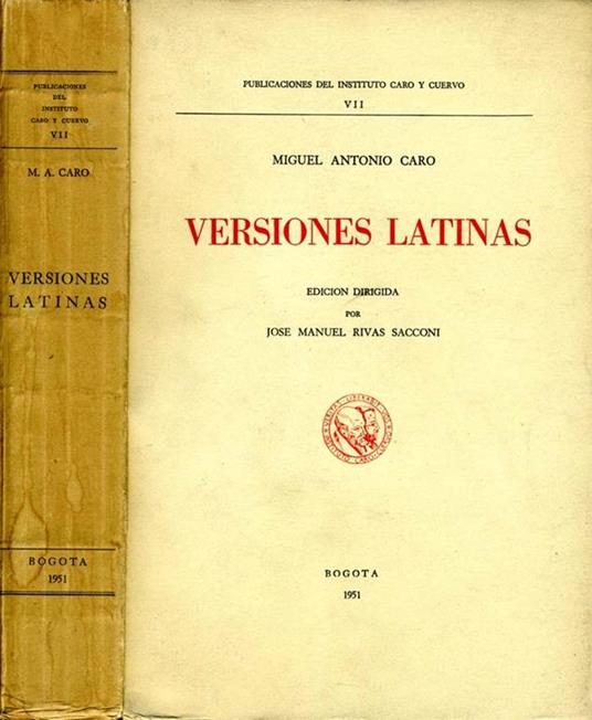 Versiones Latinas - Miguel Antonio Caro - copertina