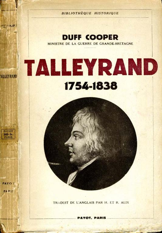 Talleyrand 1754-1838 - Duff Cooper - copertina