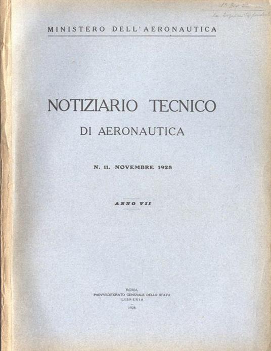 Notiziario tecnico di aeronautica-n. 11 - copertina