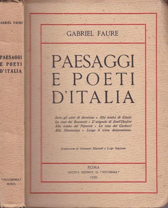 Paesaggi e poeti d'Italia - Gabriel Faure - copertina