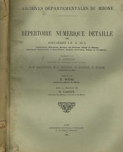 Repertoire numerique detaille - Bertrand Lemoine - copertina