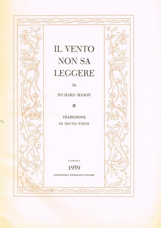 Il vento non sa leggere - Richard Mason - copertina