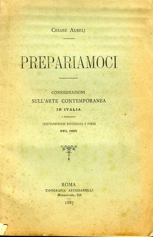 Prepariamoci. Considerazioni sull'arte contemporanea in italia - Cesare Aurelj - copertina