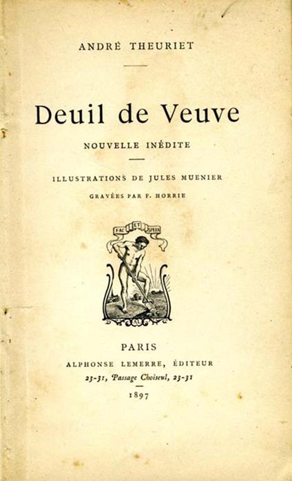 Deuil De Veuve. Nouvelle inedite - Andre Theuriet - copertina