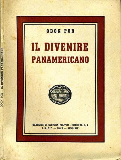 Il Divenire Panamericano - Odon Por - copertina