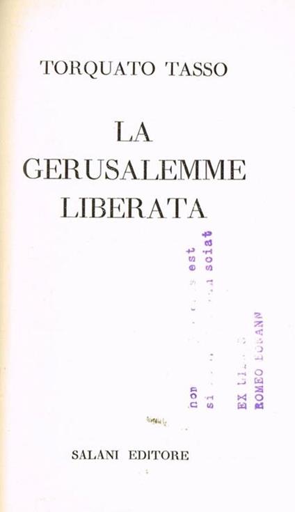 La gerusalemme liberata - Torquato Tasso - copertina