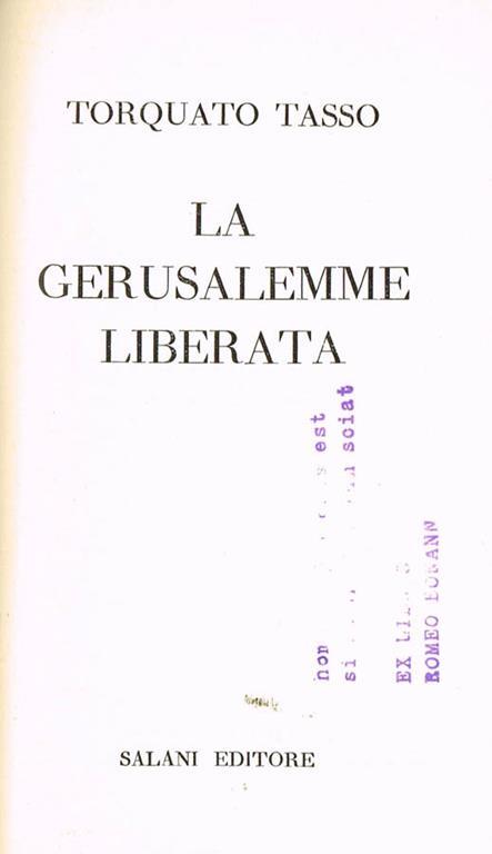 La gerusalemme liberata - Torquato Tasso - copertina