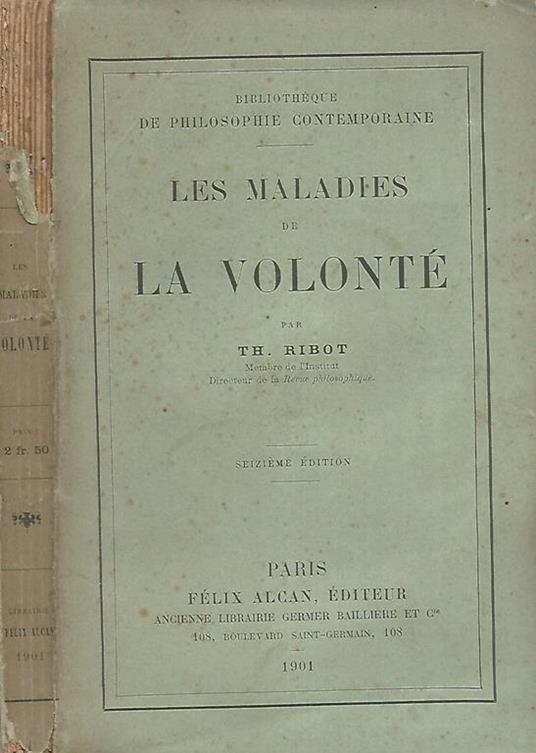 Les maladies de la volonté - Théodule Ribot - copertina