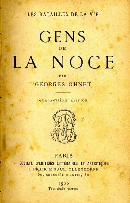 Gens De la Noce - Georges Ohnet - copertina