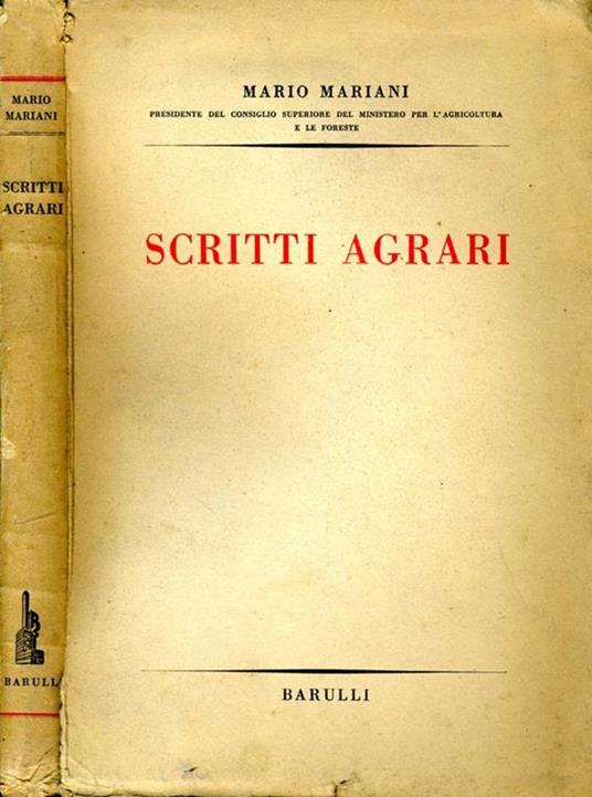 Scritti Agrari - Mario Mariani - copertina