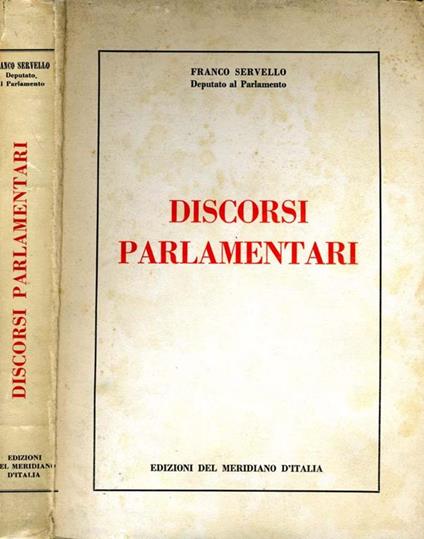 Discorsi Parlamentari - Franco Servello - copertina