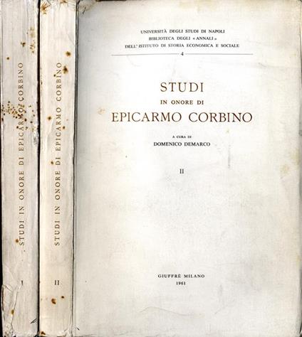 Studi in Onore di Epicarmo Corbino - Domenico Demarco - copertina