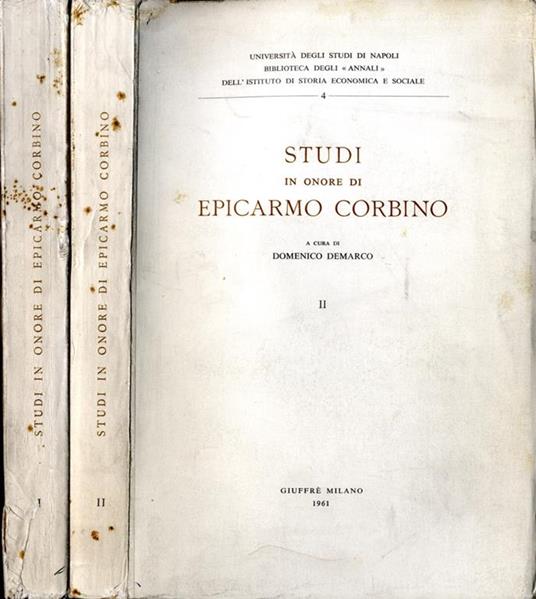 Studi in Onore di Epicarmo Corbino - Domenico Demarco - copertina