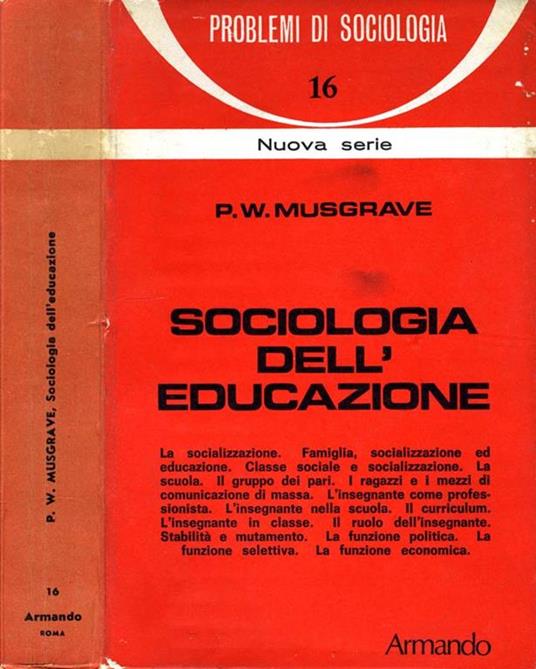 Sociologia dell'Educazione - Peter W. Musgrave - copertina