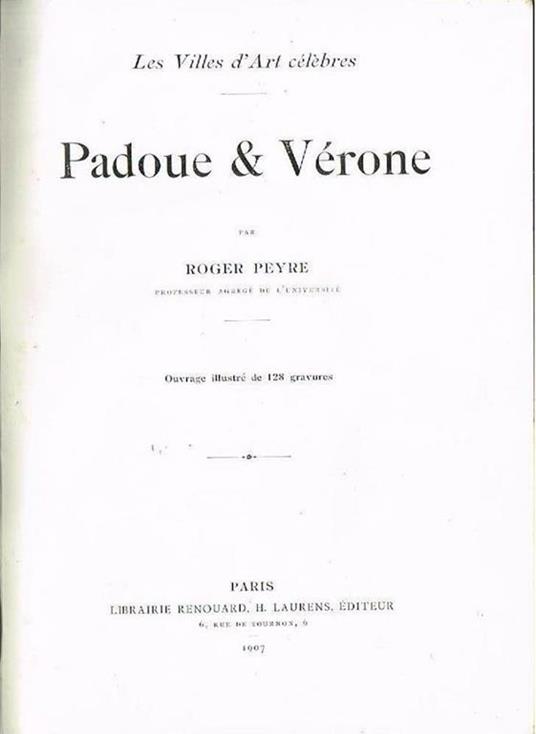 Padoue et verone - Roger Peyre - copertina