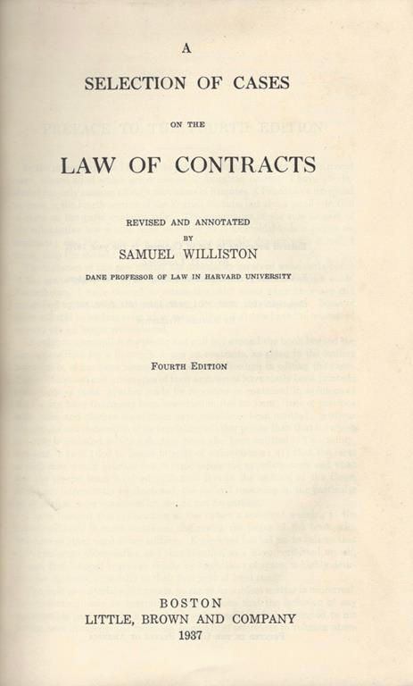 A selection of cases on the law of contracts - Samuel Williston - copertina