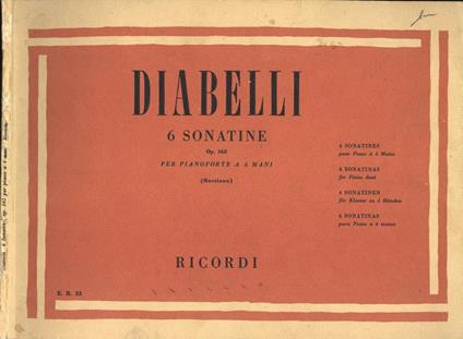 6 sonatine per pianoforte a 4 mani. Opera 163-Marciano - Anton Diabelli - copertina