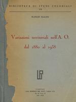 Variazioni territoriali nell'a.o. Dal 1880 al 1938