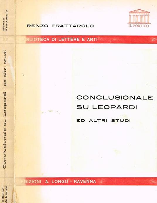 Conclusionale su leopardi ed altri studi - Renzo Frattarolo - copertina