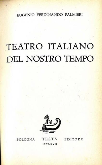 Teatro Italiano nel Nostro Tempo - Eugenio F. Palmieri - copertina