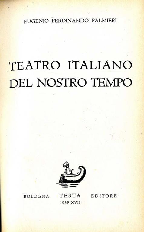 Teatro Italiano nel Nostro Tempo - Eugenio F. Palmieri - copertina