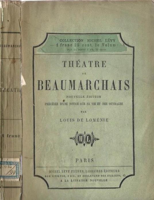 Theatre de Beaumarchais - Louise de Lomenie - copertina